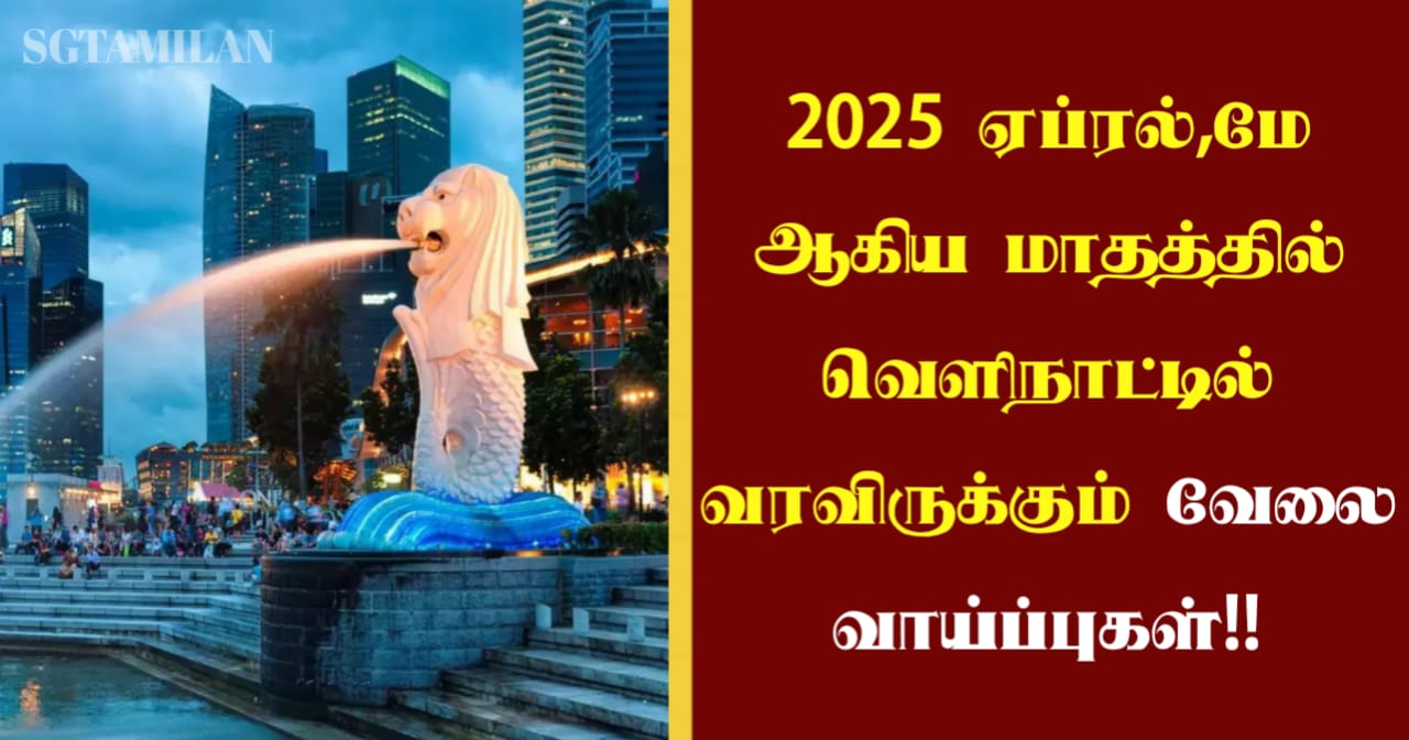 2025 ஏப்ரல் ,மே ஆகிய மாதத்தில் வெளிநாட்டில் வரவிருக்கும் வேலை வாய்ப்புகள்!!