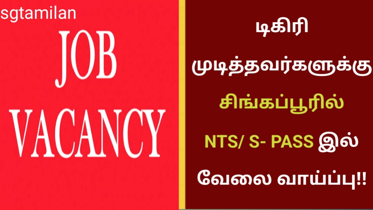 டிகிரி முடித்தவர்களுக்கு சிங்கப்பூரில் NTS/ S- PASS இல் வேலை வாய்ப்பு!!