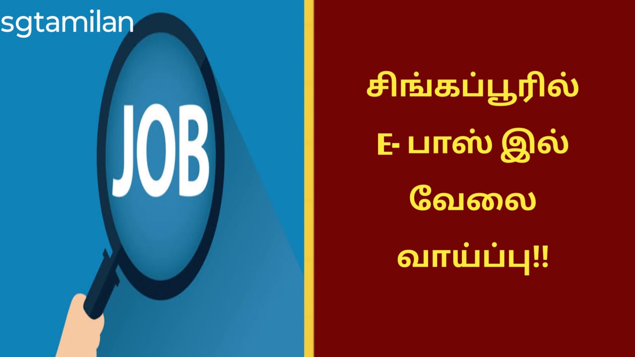 சிங்கப்பூரில் E- பாஸ் இல் வேலை வாய்ப்பு!!