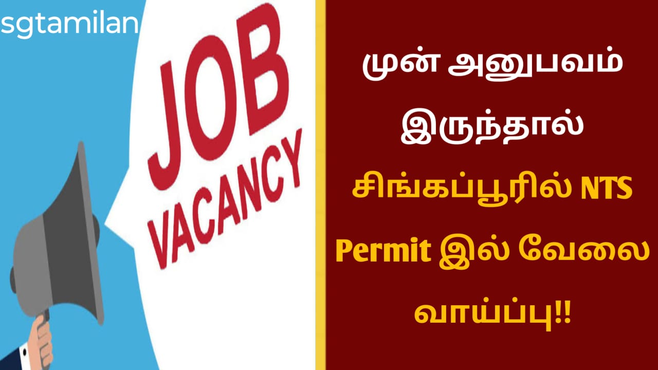 முன் அனுபவம் இருந்தால் சிங்கப்பூரில் NTS Permit இல் வேலை வாய்ப்பு!!