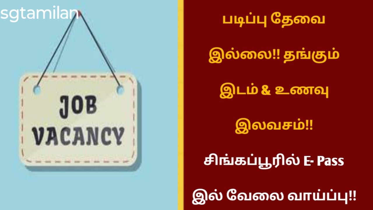 படிப்பு தேவை இல்லை!! தங்கும் இடம் & உணவு இலவசம்!! சிங்கப்பூரில் E- Pass இல் வேலை வாய்ப்பு!!