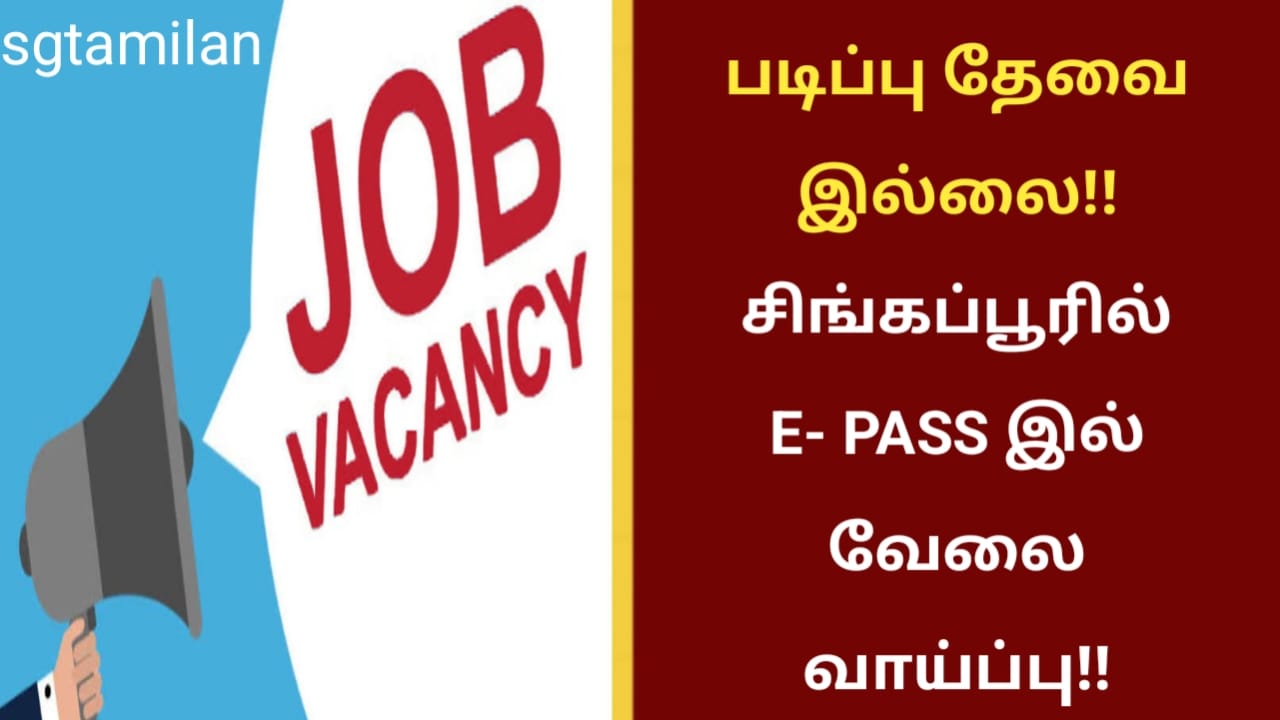 படிப்பு தேவை இல்லை!! சிங்கப்பூரில் E- PASS இல் வேலை வாய்ப்பு!!
