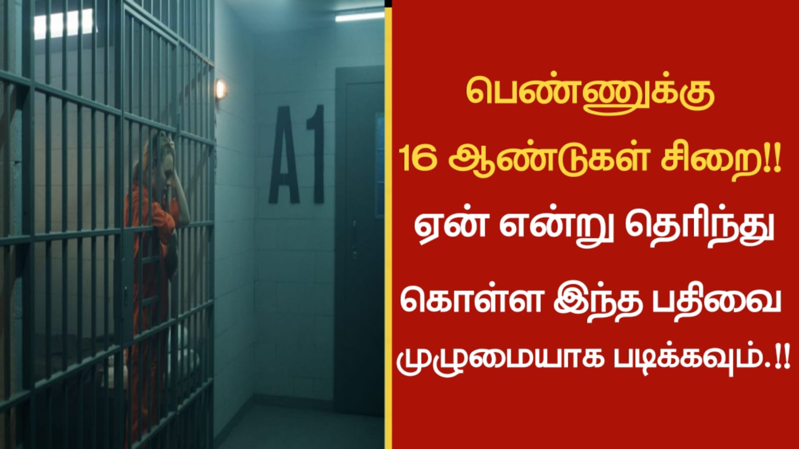 பெண்ணுக்கு 16 ஆண்டுகள் சிறை!! ஏன் என்று தெரிந்து கொள்ள இந்த பதிவை முழுமையாக படிக்கவும்.!!