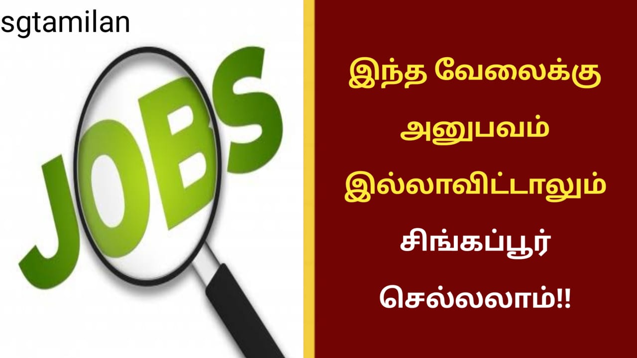 இந்த வேலைக்கு அனுபவம் இல்லாவிட்டாலும் சிங்கப்பூர் செல்லலாம்!!