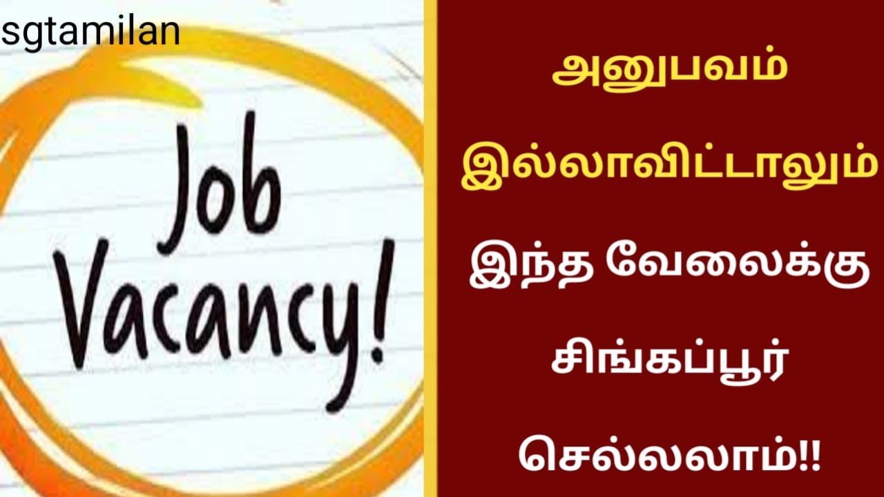 அனுபவம் இல்லாவிட்டாலும் இந்த வேலைக்கு சிங்கப்பூர் செல்லலாம்!!