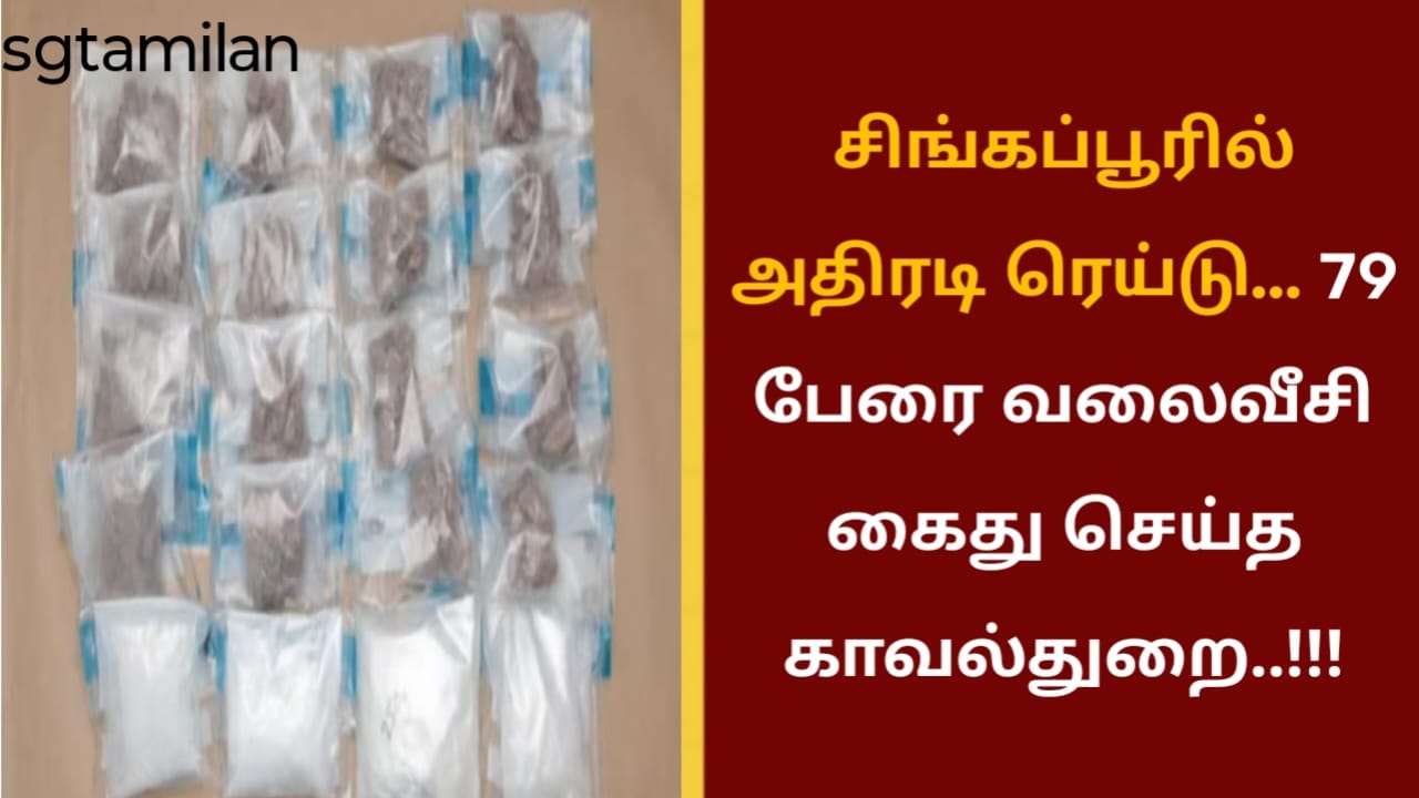சிங்கப்பூரில் அதிரடி ரெய்டு… 79 பேரை வலைவீசி கைது செய்த காவல்துறை..!!!