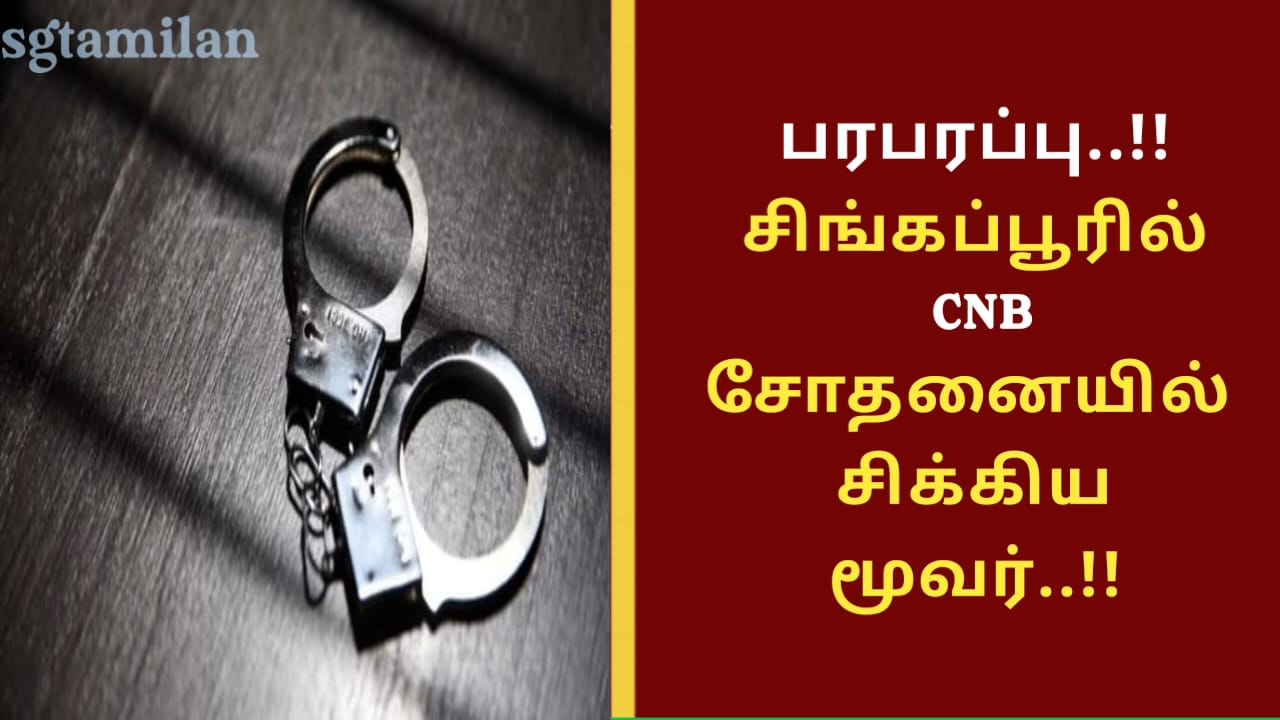 பரபரப்பு..!!சிங்கப்பூரில் CNB சோதனையில் சிக்கிய மூவர்..!!