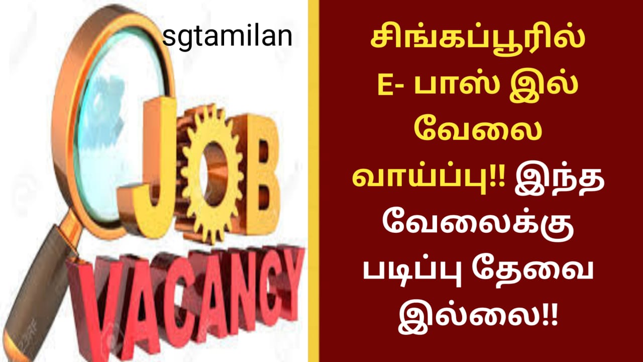 சிங்கப்பூரில் E- பாஸ் இல் வேலை வாய்ப்பு!! இந்த வேலைக்கு படிப்பு தேவை இல்லை!!