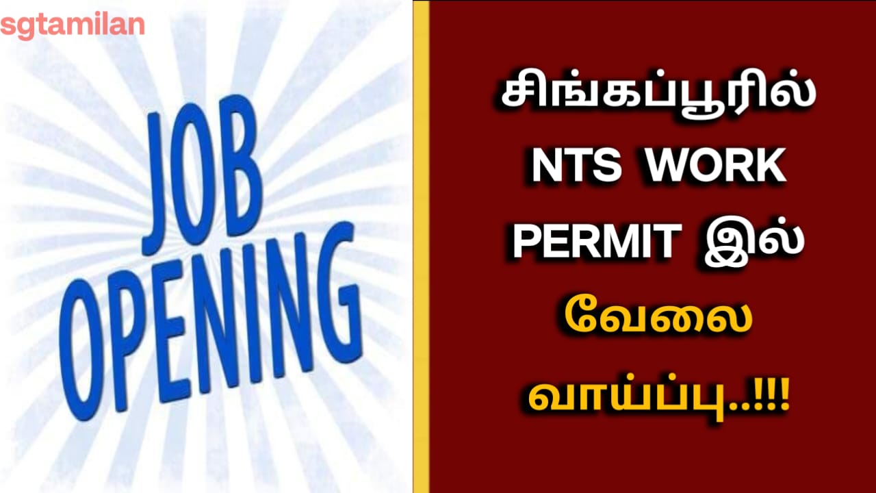சிங்கப்பூரில் NTS WORK PERMIT இல் வேலை வாய்ப்பு..!!!