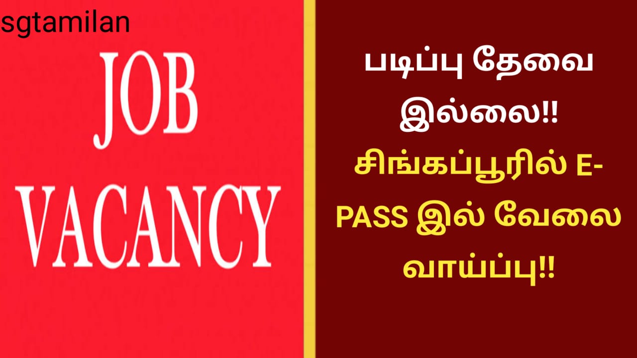 படிப்பு தேவை இல்லை!! சிங்கப்பூரில் E- PASS இல் வேலை வாய்ப்பு!!
