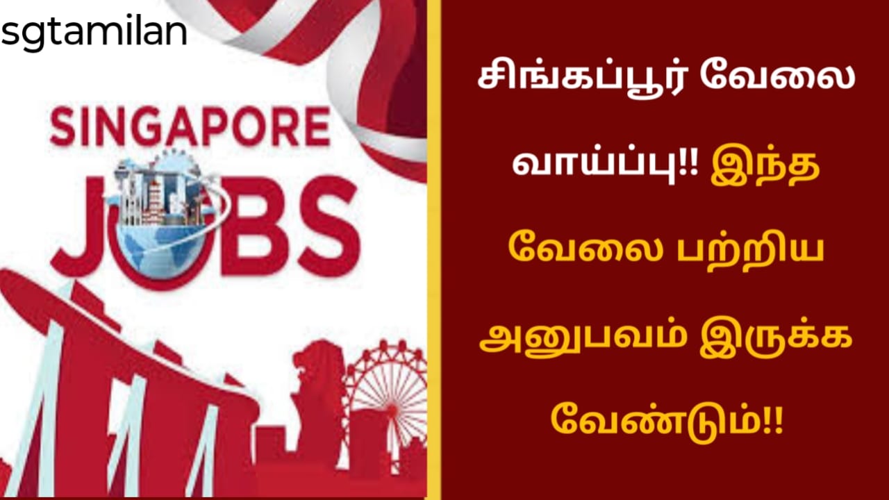 சிங்கப்பூர் வேலை வாய்ப்பு!! இந்த வேலை பற்றிய அனுபவம் இருக்க வேண்டும்!!