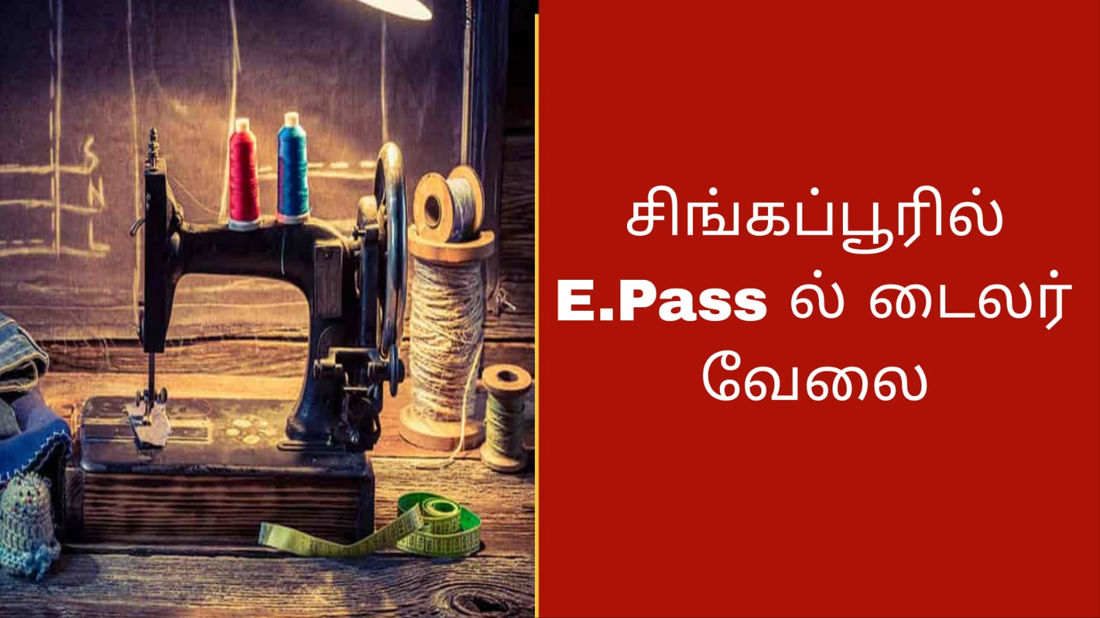சிங்கப்பூரில் E.Pass ல் டெய்லர் வேலை!
