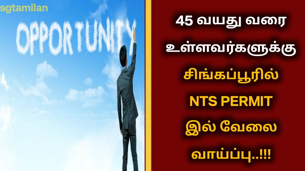 45 வயது வரை உள்ளவர்களுக்கு சிங்கப்பூரில் NTS PERMIT இல் வேலை வாய்ப்பு..!!!