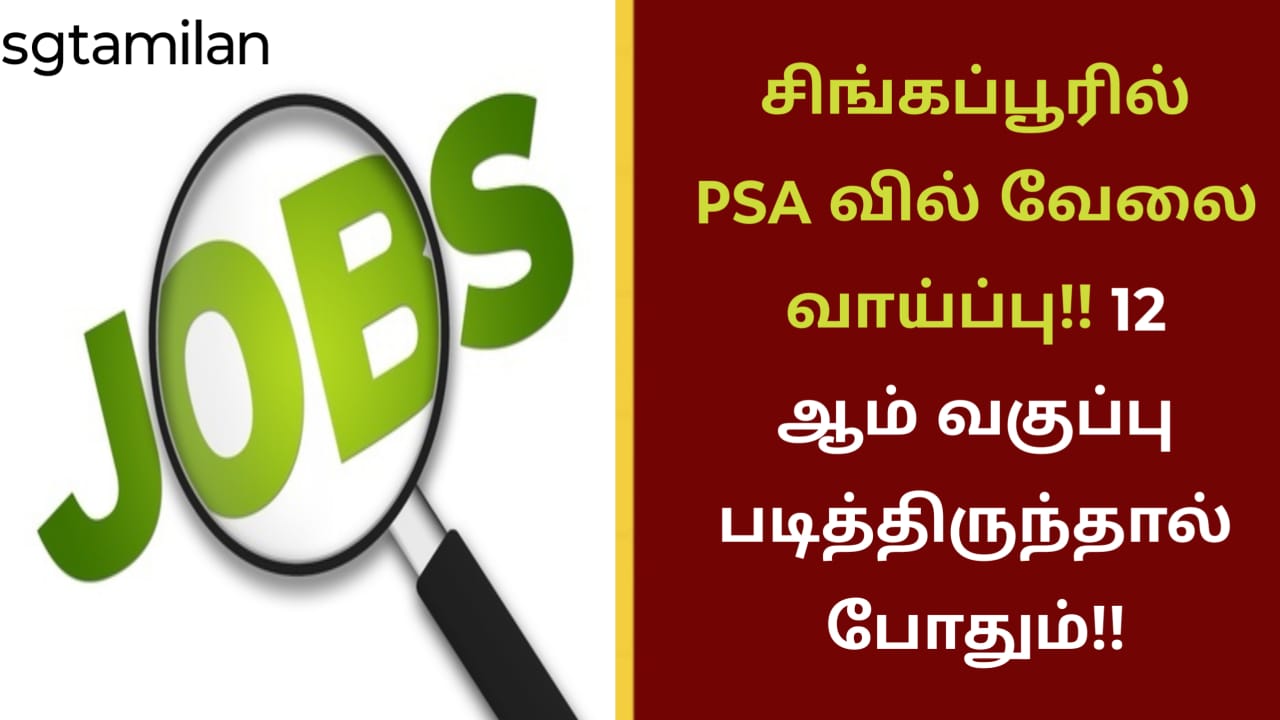 சிங்கப்பூரில் PSA வில் வேலை வாய்ப்பு!! 12 ஆம் வகுப்பு படித்திருந்தால் போதும்!!