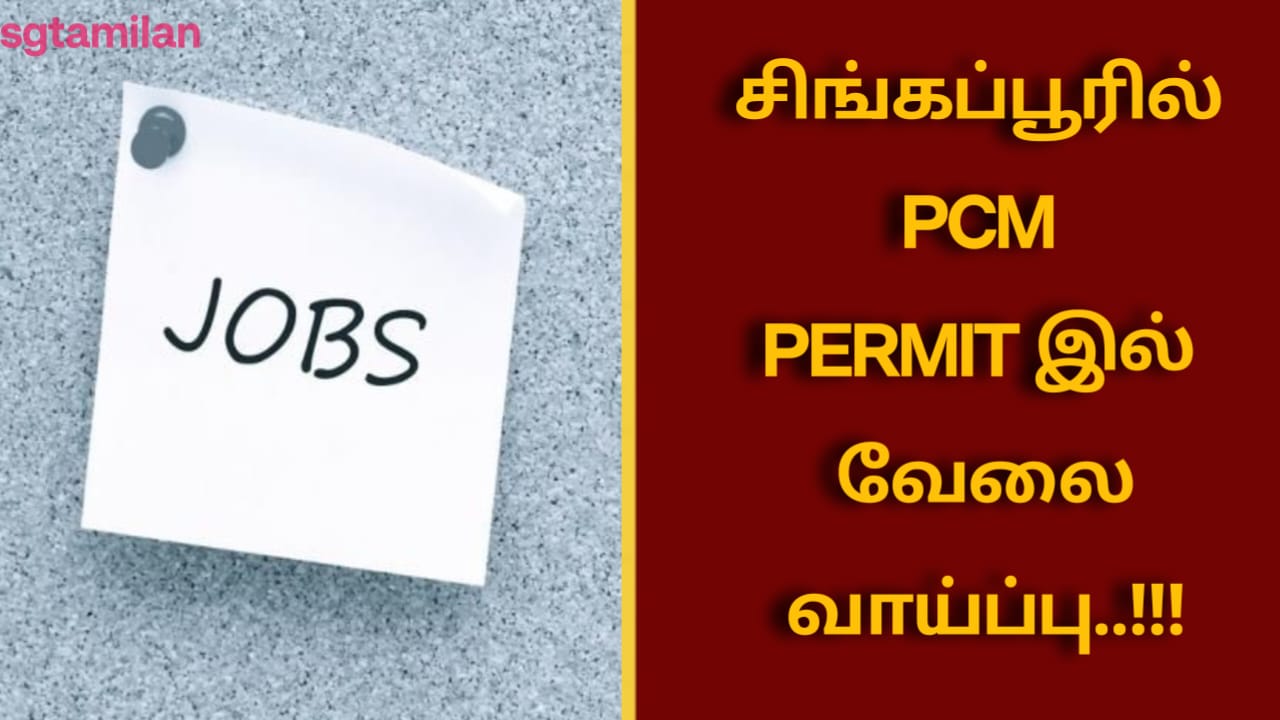 சிங்கப்பூரில் PCM PERMIT இல் வேலை வாய்ப்பு..!!