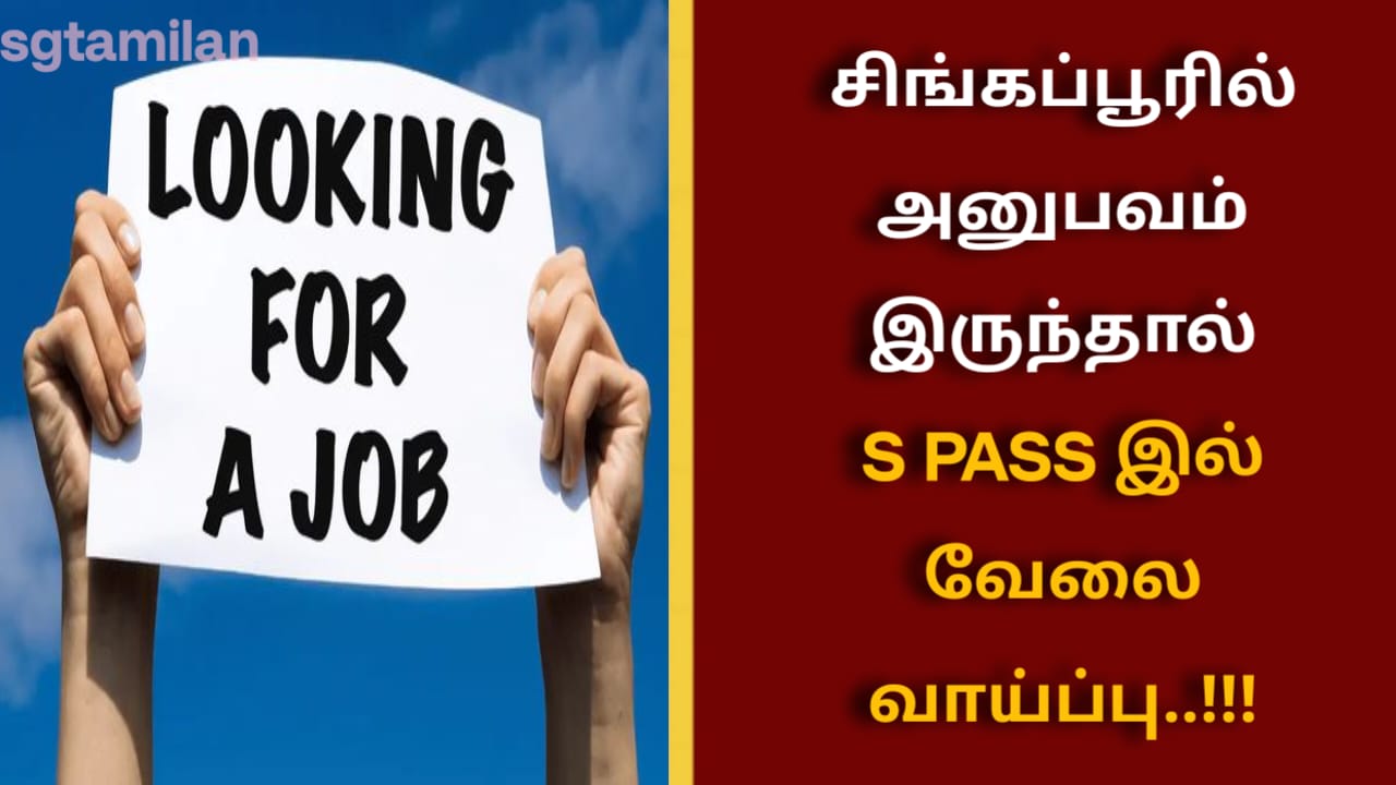 சிங்கப்பூரில் அனுபவம் இருந்தால் S PASS இல் வேலை வாய்ப்பு..!!!