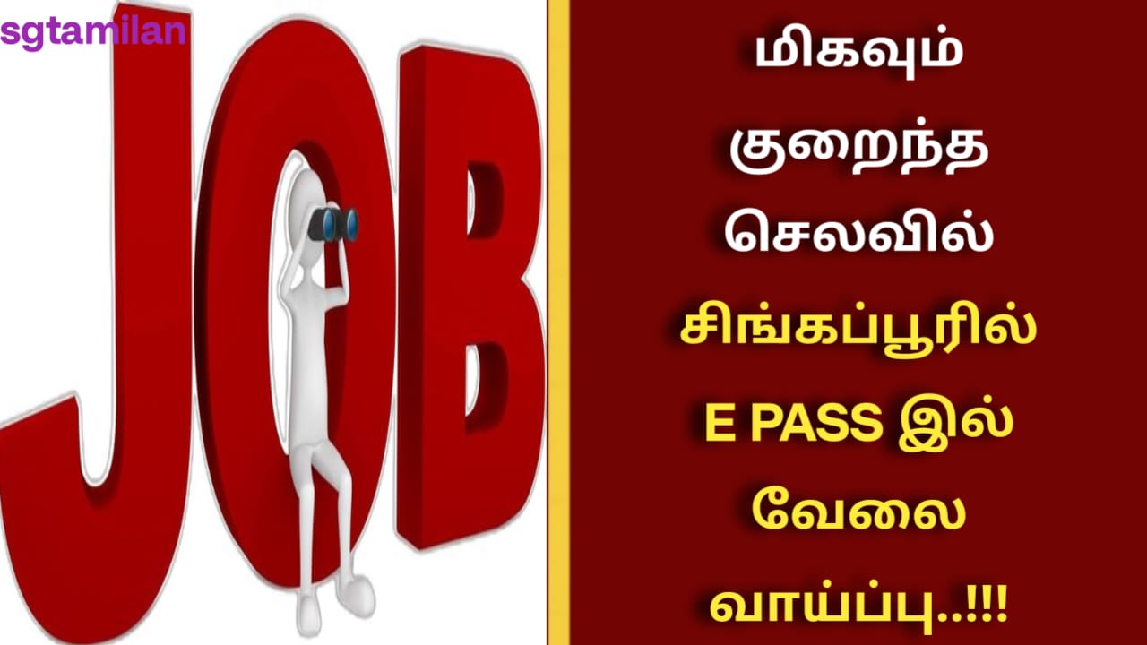 மிகவும் குறைந்த செலவில் சிங்கப்பூரில் E PASS இல் வேலை வாய்ப்பு..!!!