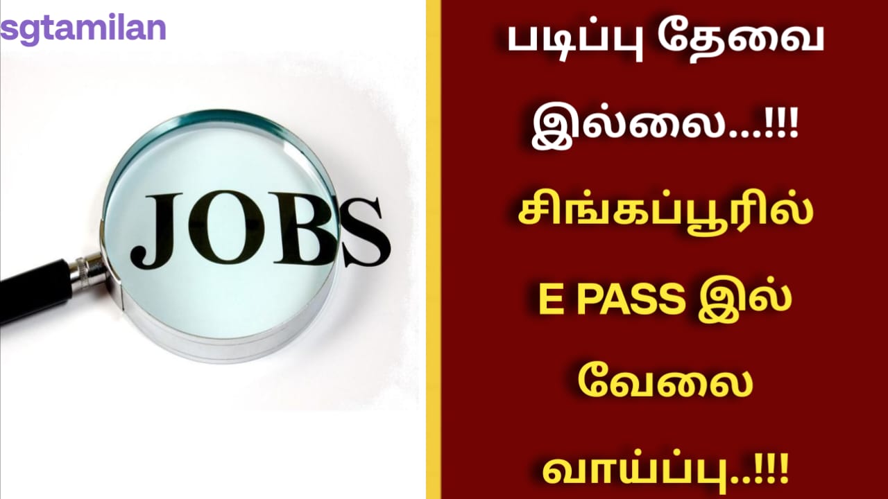 படிப்பு தேவை இல்லை…!!!சிங்கப்பூரில் E PASS இல் வேலை வாய்ப்பு..!!!