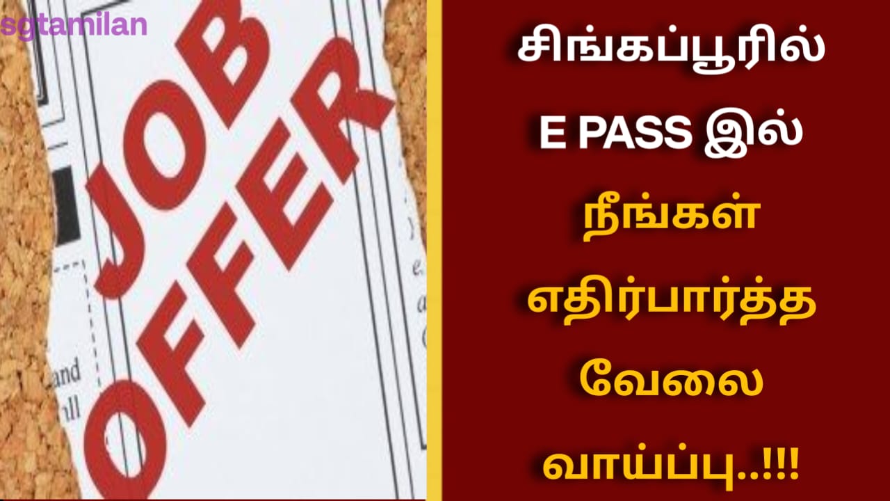 சிங்கப்பூரில் E PASS இல் நீங்கள் எதிர்பார்த்த வேலை வாய்ப்பு..!!!