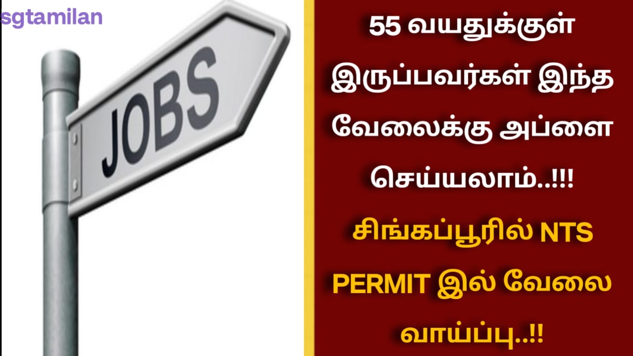 55 வயதுக்குள் இருப்பவர்கள் இந்த வேலைக்கு அப்ளை செய்யலாம்..!!!சிங்கப்பூரில் NTS PERMIT இல் வேலை வாய்ப்பு..!!