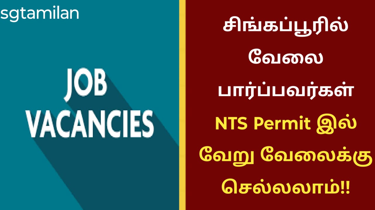 சிங்கப்பூரில் வேலை பார்ப்பவர்கள் NTS Permit இல் வேறு வேலைக்கு செல்லலாம்!!