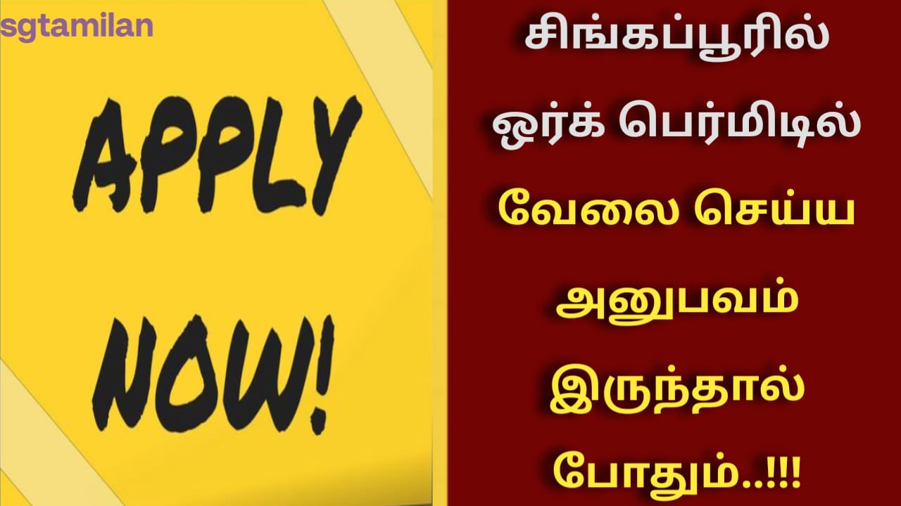 சிங்கப்பூரில் ஒர்க் பெர்மிடில் வேலை செய்ய அனுபவம் இருந்தால் போதும்..!!!