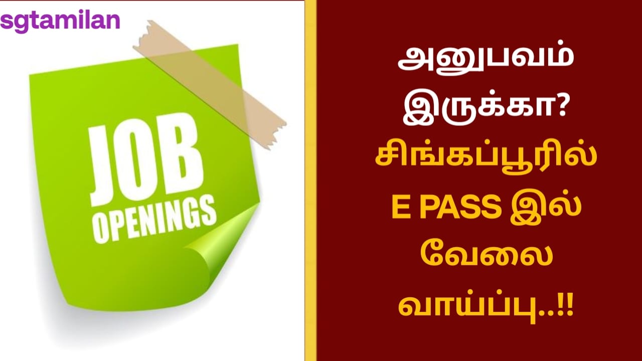 அனுபவம் இருக்கா? சிங்கப்பூரில் E PASS இல் வேலை வாய்ப்பு..!!