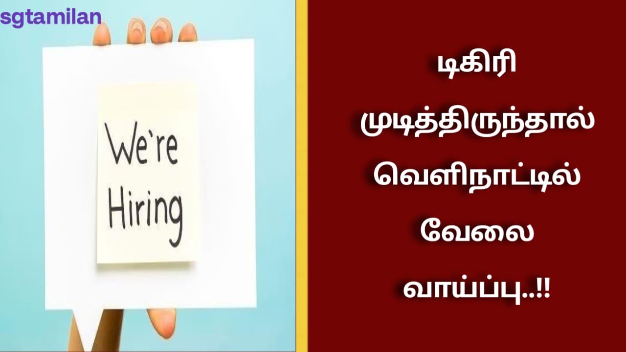 டிகிரி முடித்திருந்தால்வெளிநாட்டில் வேலை வாய்ப்பு..!!