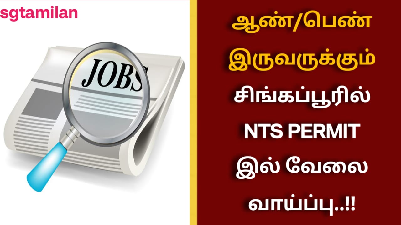 ஆண்/பெண் இருவருக்கும் சிங்கப்பூரில் NTS PERMIT இல் வேலை வாய்ப்பு..!!