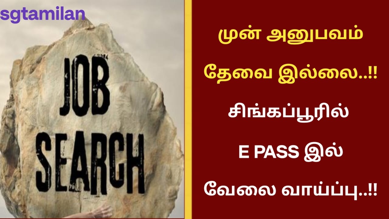 முன் அனுபவம் தேவை இல்லை..!! சிங்கப்பூரில் E PASS இல் வேலை வாய்ப்பு..!!