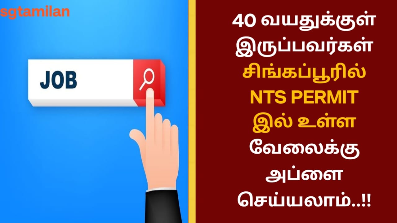 40 வயதுக்குள் இருப்பவர்கள் சிங்கப்பூரில் NTS PERMIT இல் உள்ள வேலைக்கு அப்ளை செய்யலாம்..!!