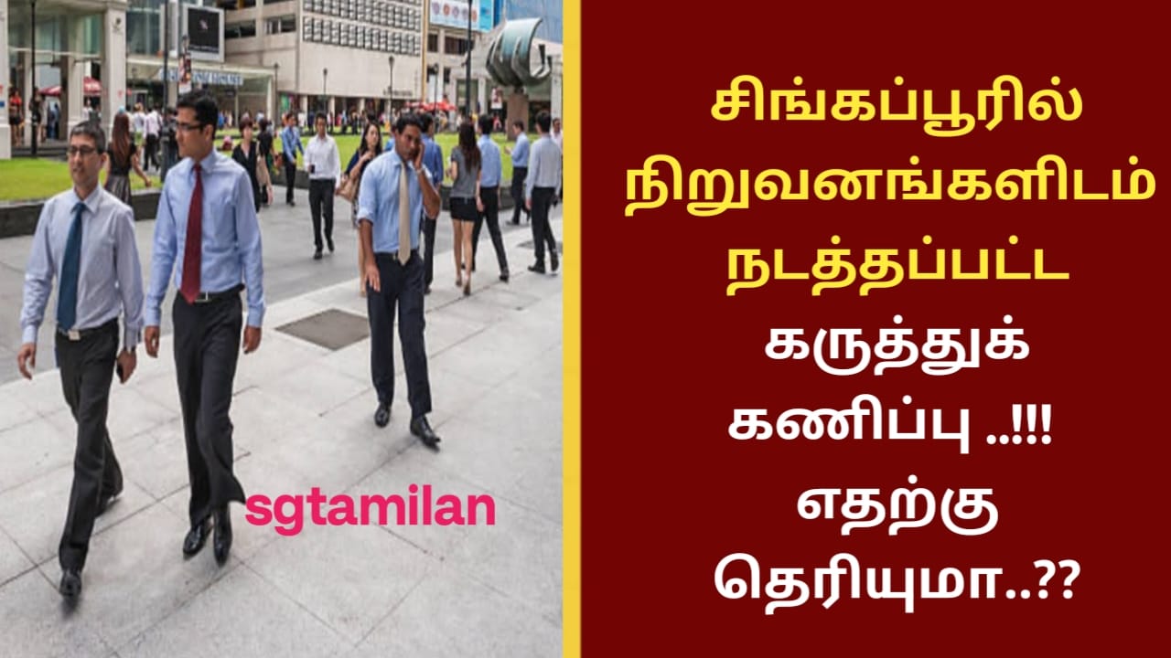 சிங்கப்பூரில் நிறுவனங்களிடம் நடத்தப்பட்ட கருத்துக்கணிப்பு ..!!! எதற்கு தெரியுமா..??