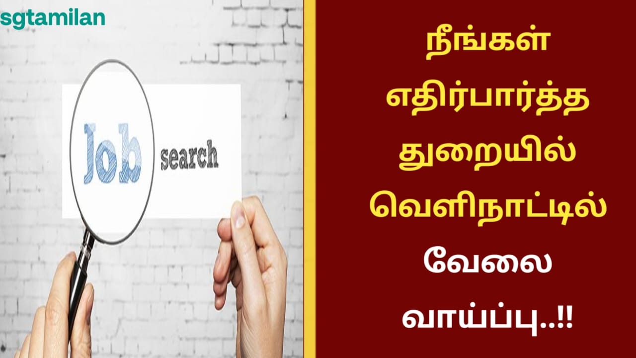 நீங்கள் எதிர்பார்த்த துறையில் வெளிநாட்டில் வேலை வாய்ப்பு..!!