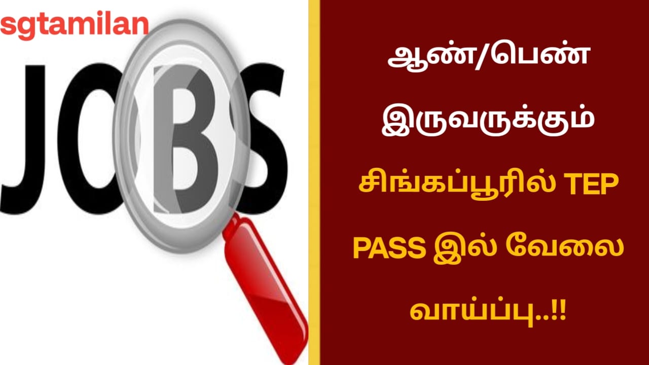 ஆண்/பெண் இருவருக்கும் சிங்கப்பூரில் TEP PASS இல் வேலை வாய்ப்பு..!!