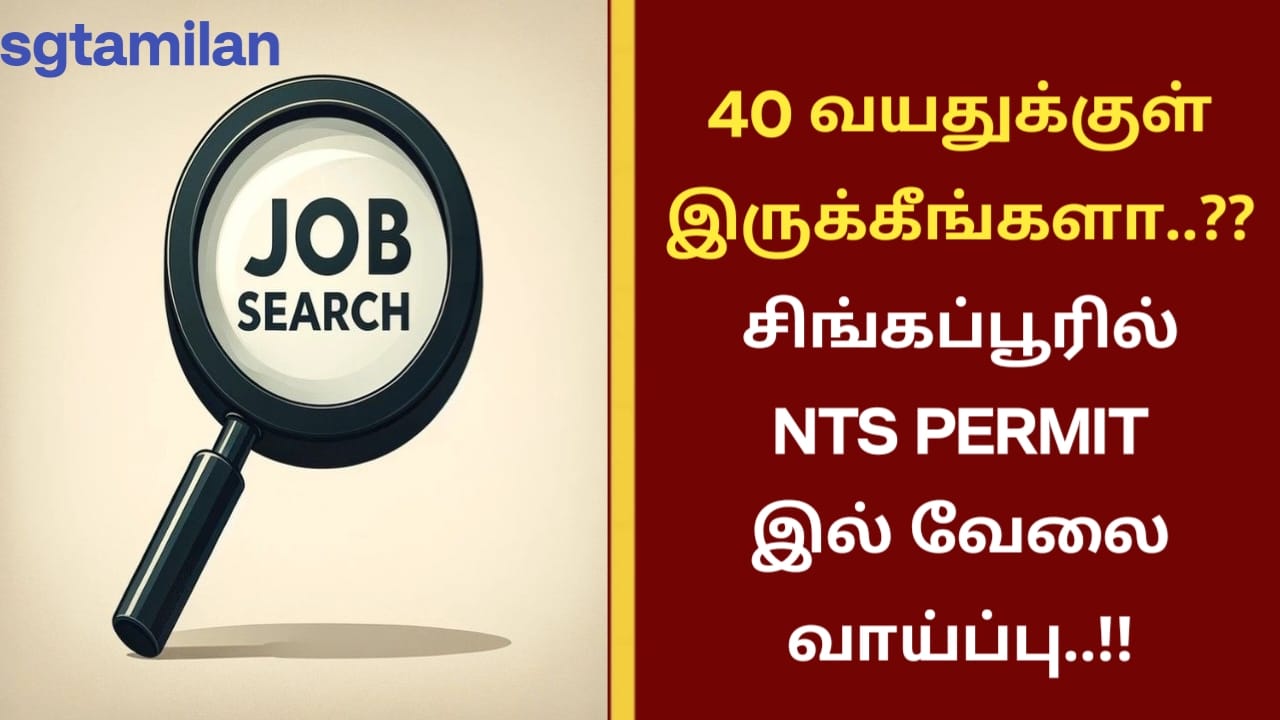 40 வயதுக்குள் இருக்கீங்களா..??சிங்கப்பூரில் NTS PERMIT இல் வேலை வாய்ப்பு..!!