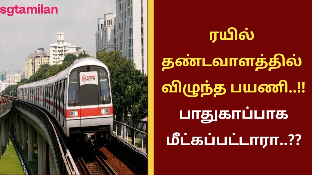 ரயில் தண்டவாளத்தில் விழுந்த பயணி..!! பாதுகாப்பாக மீட்கப்பட்டாரா..??