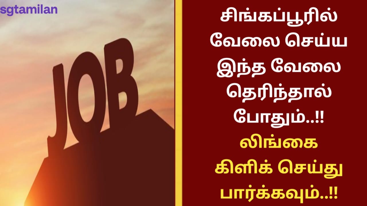 சிங்கப்பூரில் வேலை செய்ய இந்த வேலை தெரிந்தால் போதும்..!! லிங்கை கிளிக் செய்து பார்க்கவும்..!!