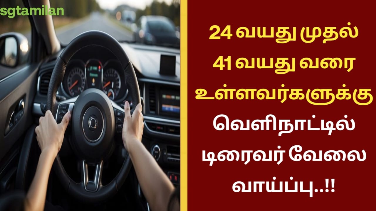 24 வயது முதல் 41 வயது வரை உள்ளவர்களுக்கு வெளிநாட்டில் டிரைவர் வேலைவாய்ப்பு..!!