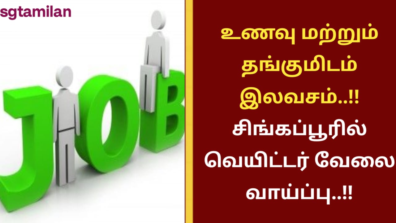 உணவு மற்றும் தங்குமிடம் இலவசம்..!! சிங்கப்பூரில் வெயிட்டர் வேலை வாய்ப்பு..!!