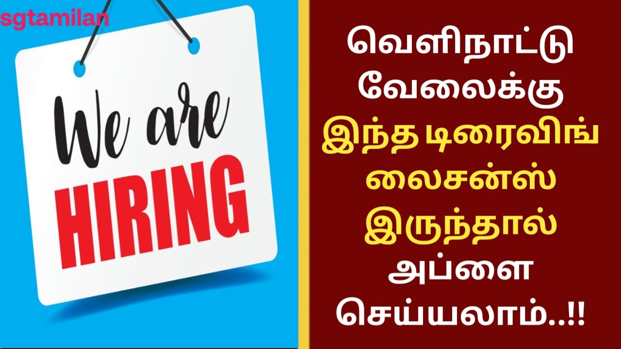வெளிநாட்டு வேலைக்கு இந்த டிரைவிங் லைசன்ஸ் இருந்தால் அப்ளை செய்யலாம்..!!