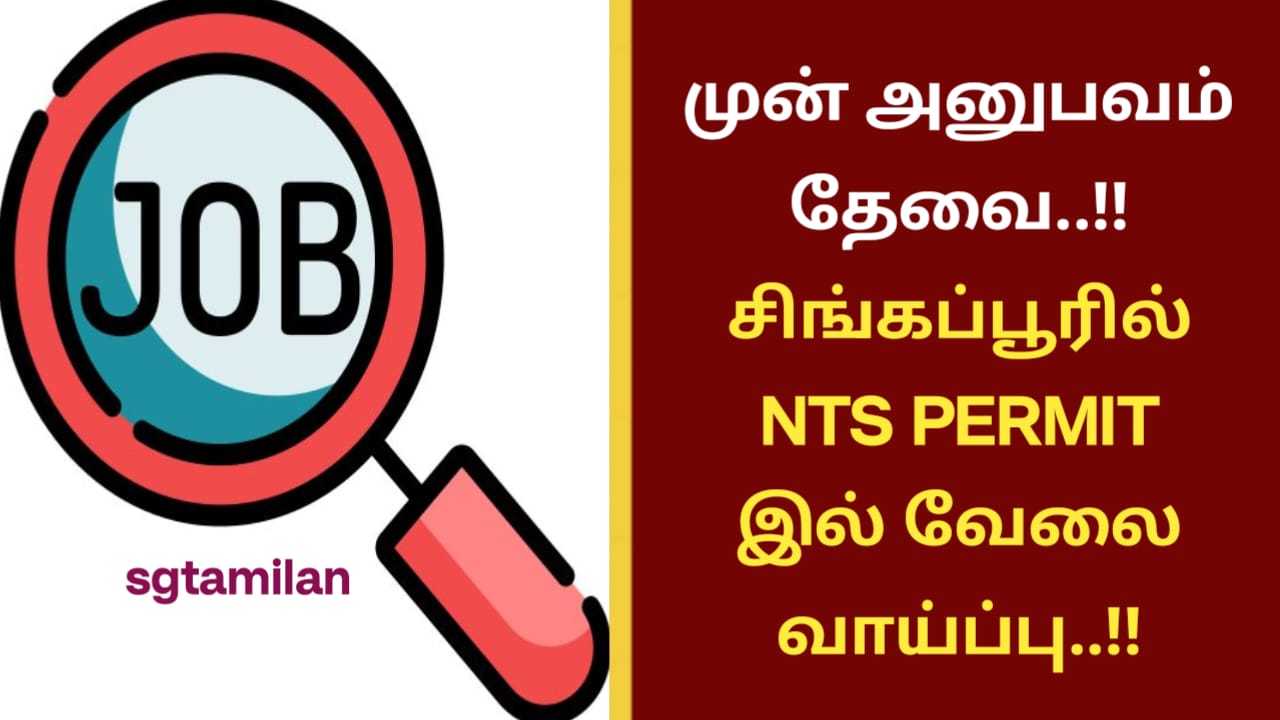 முன் அனுபவம் தேவை..!! சிங்கப்பூரில் NTS PERMIT இல் வேலை வாய்ப்பு..!!