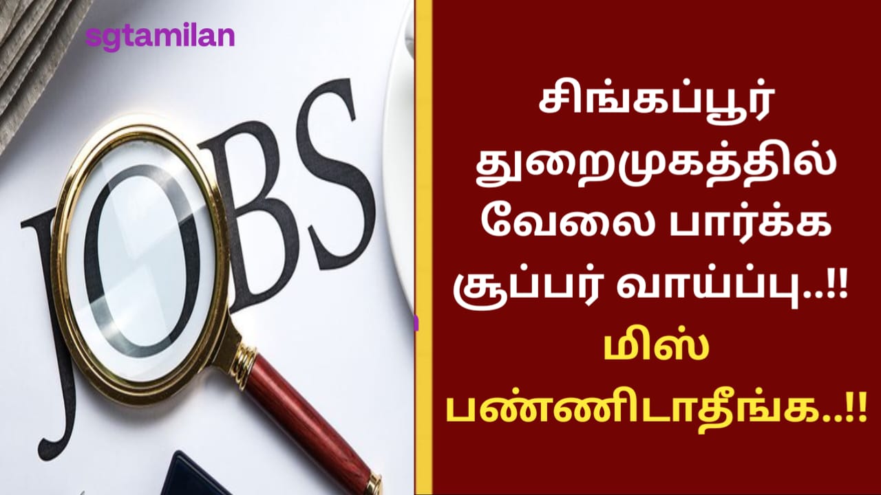 சிங்கப்பூர் துறைமுகத்தில் வேலை பார்க்க சூப்பர் வாய்ப்பு..!! மிஸ் பண்ணிடாதீங்க..!!