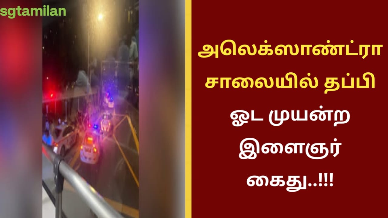 அலெக்ஸாண்ட்ரா சாலையில் தப்பி ஓட முயன்ற இளைஞர் கைது..!!!