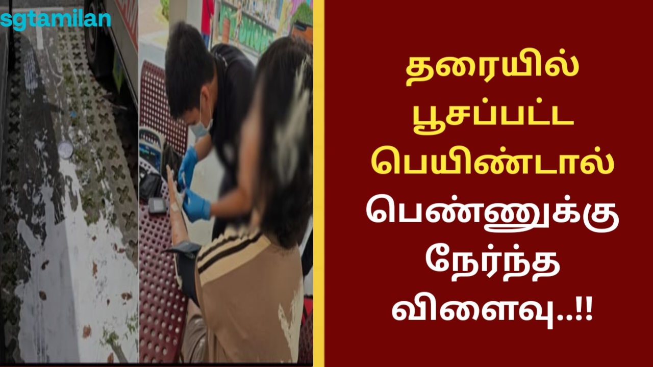 தரையில் பூசப்பட்ட பெயிண்டால் பெண்ணுக்கு நேர்ந்த விளைவு..!!