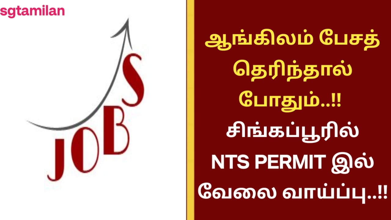 ஆங்கிலம் பேசத் தெரிந்தால் போதும்..!! சிங்கப்பூரில் NTS PERMIT இல் வேலை வாய்ப்பு..!!