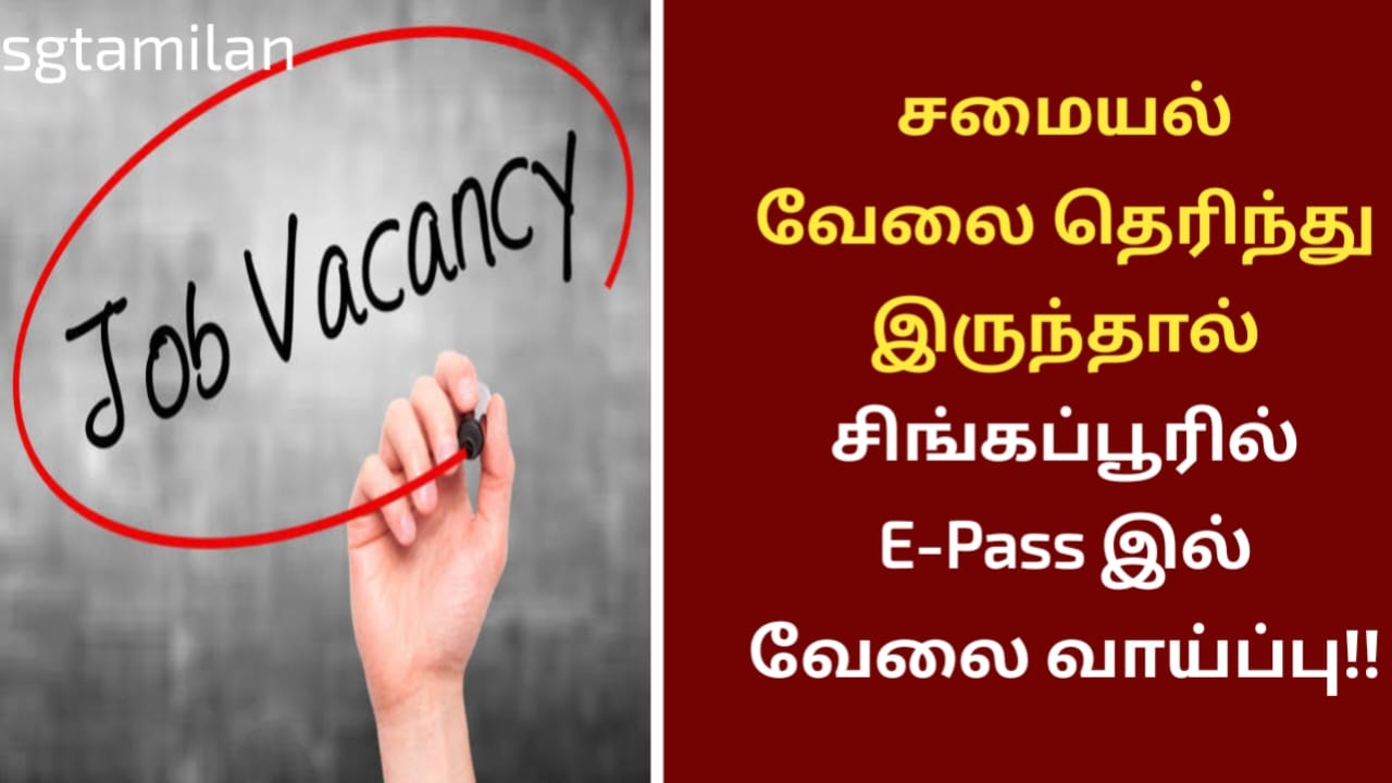 சமையல் வேலை தெரிந்து இருந்தால் சிங்கப்பூரில் E-Pass இல் வேலை வாய்ப்பு!!