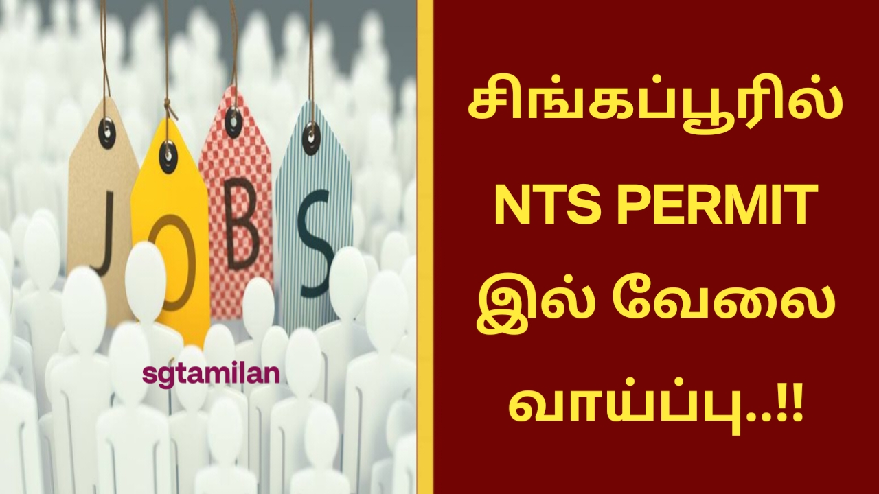 சிங்கப்பூரில் NTS PERMIT இல் வேலை வாய்ப்பு..!!