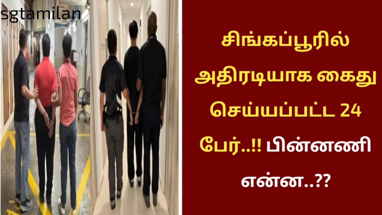 சிங்கப்பூரில் அதிரடியாக கைது செய்யப்பட்ட 24 பேர்..!! பின்னணி என்ன..??