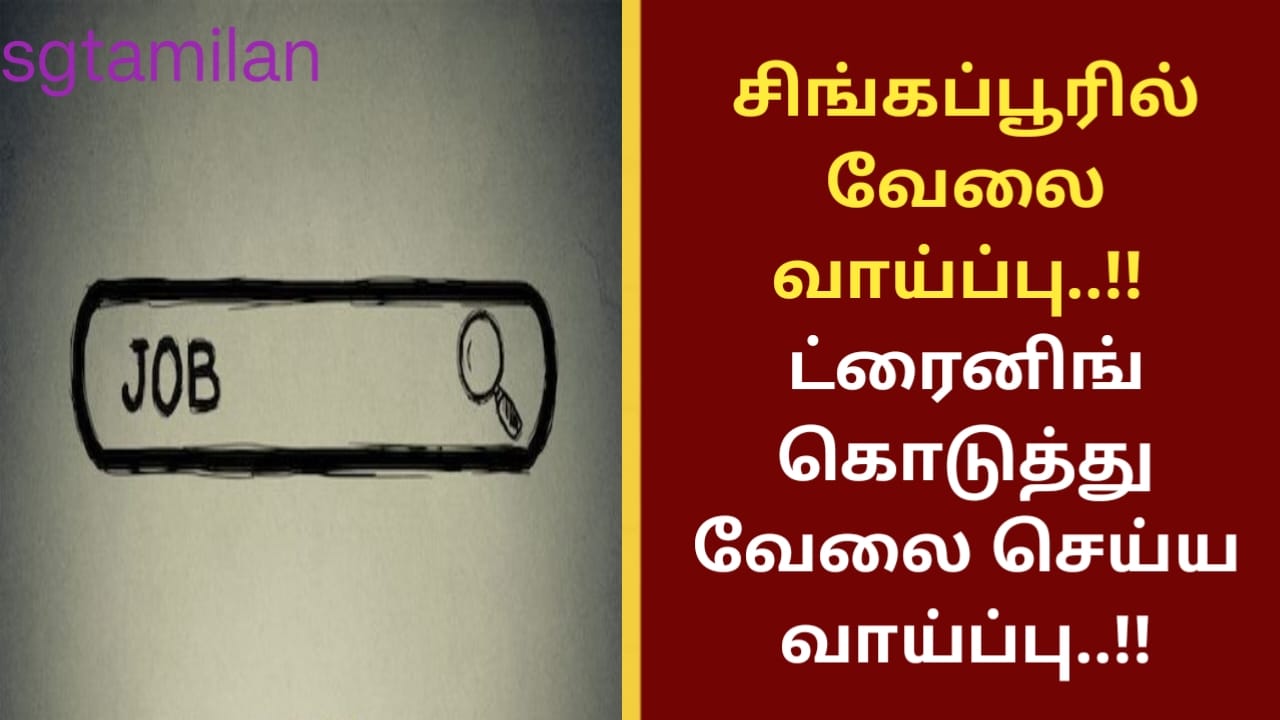 சிங்கப்பூரில் வேலை வாய்ப்பு..!! ட்ரைனிங் கொடுத்து வேலை செய்ய வாய்ப்பு..!!