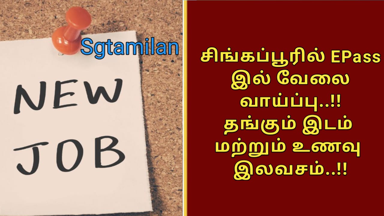 சிங்கப்பூரில் EPass இல் வேலை வாய்ப்பு..!!தங்கும் இடம் மற்றும் உணவு இலவசம்..!!
